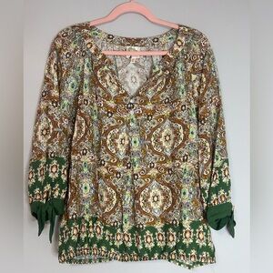 Fig and Flower Anthropology Multicolor Women's Boho Hippie Abstract Size XL
